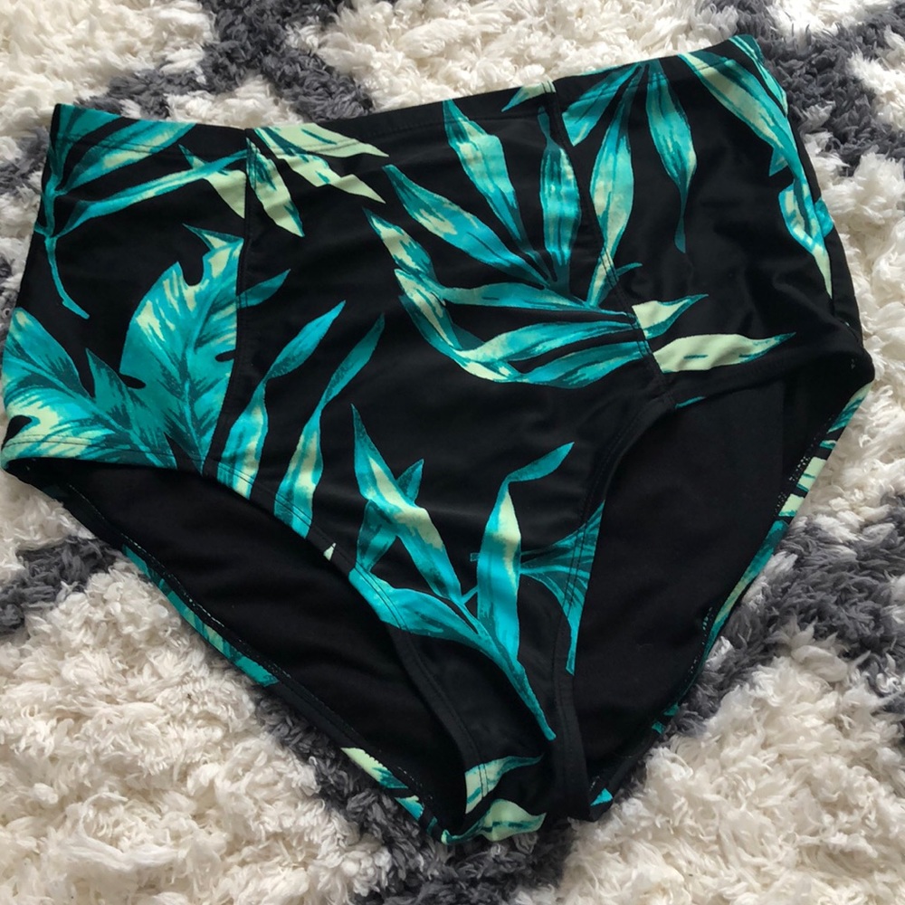 Old Navy palm print high waisted bikini bottom